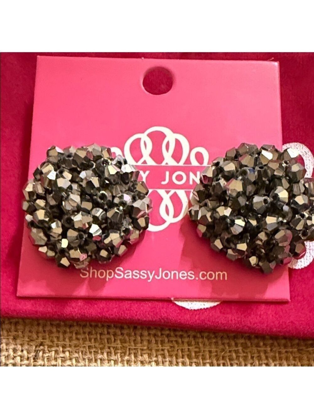 Sassy Jones Silver Malia Glass Stud Earrings